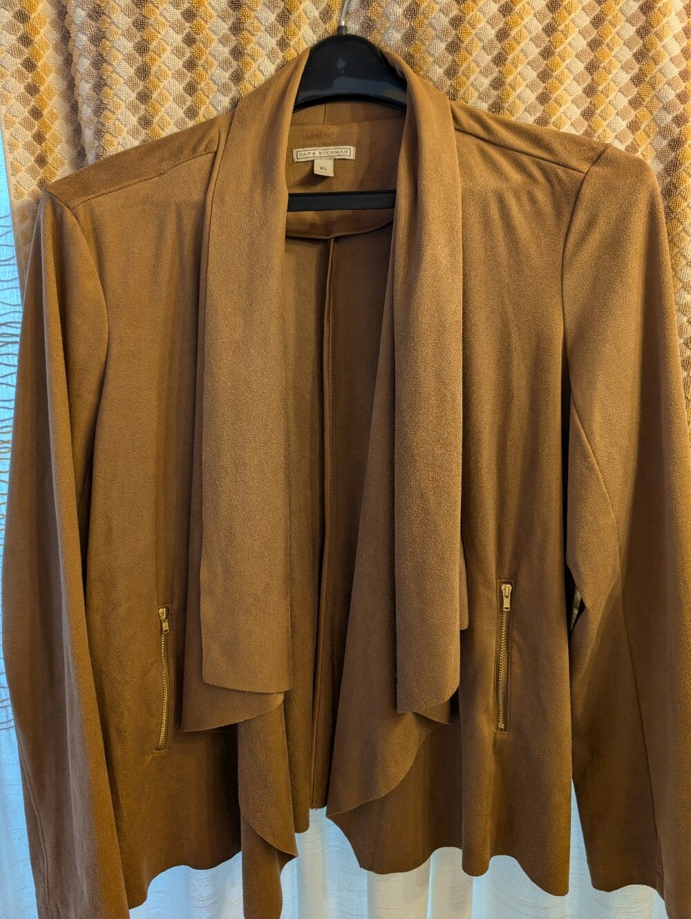 Faux Suede Drape Jacket XL